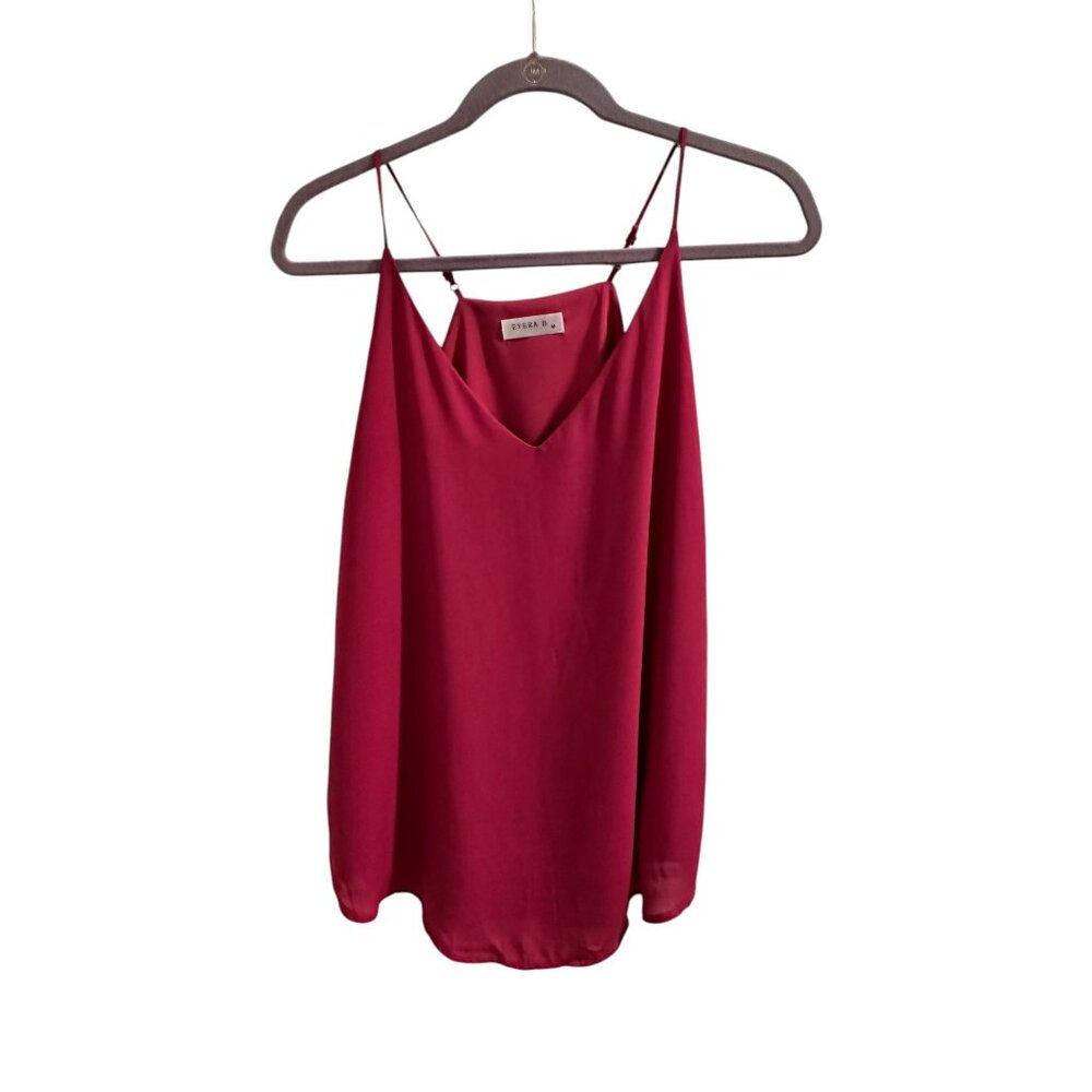 🍒 2/$20 🍒 Evera B Fuchsia Sleeveless V-Neck Camisole Top sz M